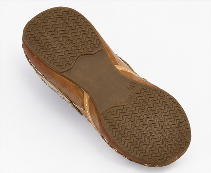 Women's Traditional Brown Punjabi Jutti with Beige Bird Design, Golden Embellishments, Square Toe Ethnic Flat Footwear